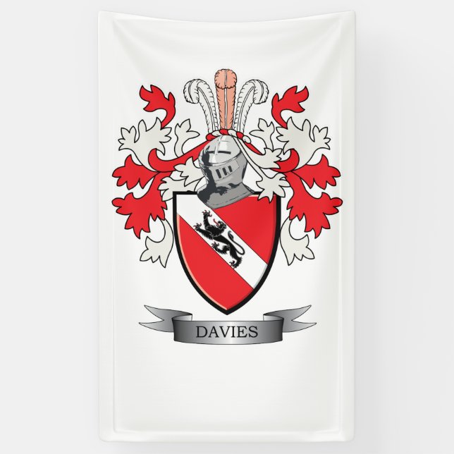 Davies-Familienwappen-Wappen Banner (Vertikal)