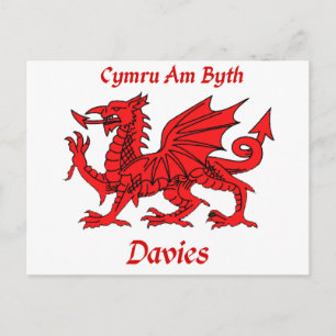 Davies Welsh Dragon Postkarte