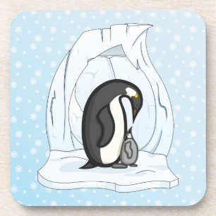 Davin und Annie der Pinguins Square Untersetzer