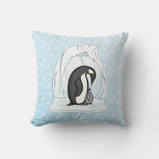 Davin und Annie die Pinguine Throw Kissen (Vorderseite)