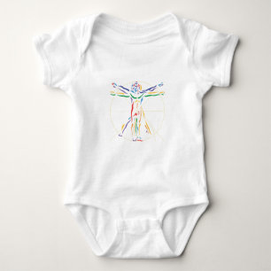 DaVinci Anatomy Man in Chakra Farben Baby Strampler