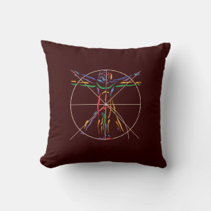 DaVinci Anatomy Man in Chakra Farben Kissen