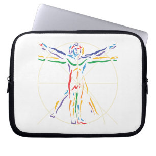DaVinci Anatomy Man in Chakra Farben Laptopschutzhülle