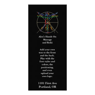 DaVinci Vitruvian Mann Chakra Farben Werbekarte