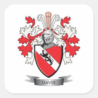 Davis Coat of Arms Quadratischer Aufkleber