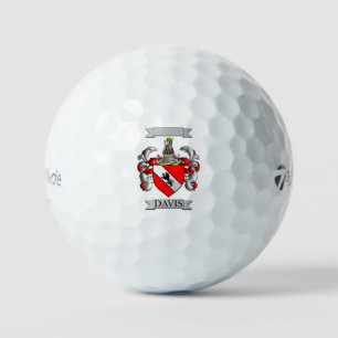 DAVIS FAMILIENNAME SCHILD UND WAPPEN GOLFBALL