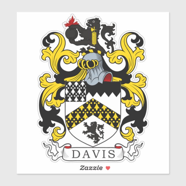 Davis Familienwappen Aufkleber (Blatt)