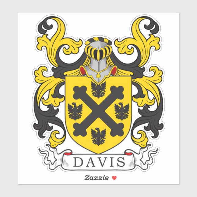 Davis Familienwappen Aufkleber (Blatt)