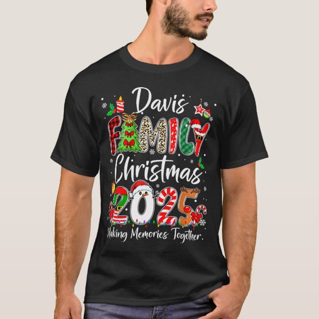 Davis Family Christmas 2025 Matching Pjs Xmas Squa T-Shirt (Vorderseite)
