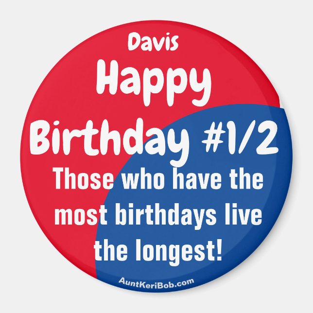 Davis Happy Birthday #1/2 Magnet (Vorne)