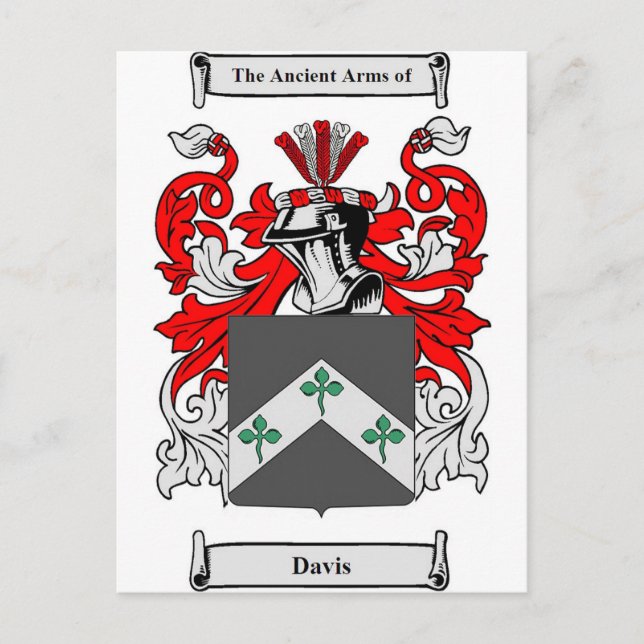 Davis (Irland)-Wappen Postkarte (Vorderseite)