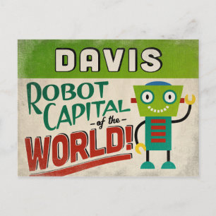 Davis Kalifornien Roboter - Lustig Vintage Postkarte