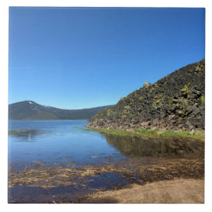 Davis Lake mit Lava Rocks, OR Fliese