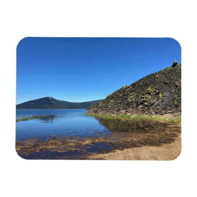 Davis Lake mit Lava Rocks, OR Magnet (Horizontal)