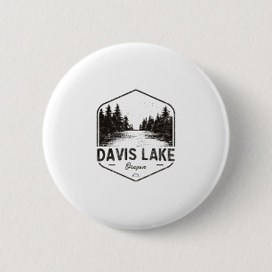 Davis Lake Oregon Outdoors Vintage Button