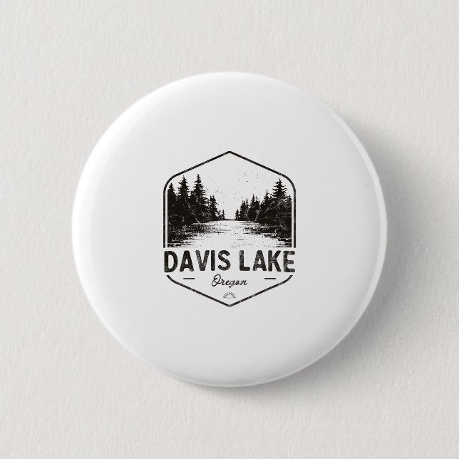 Davis Lake Oregon Outdoors Vintage  Button (Vorderseite)