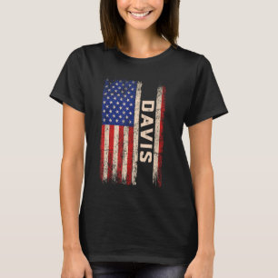 Davis Nachname Shirt Davis Name American Flag