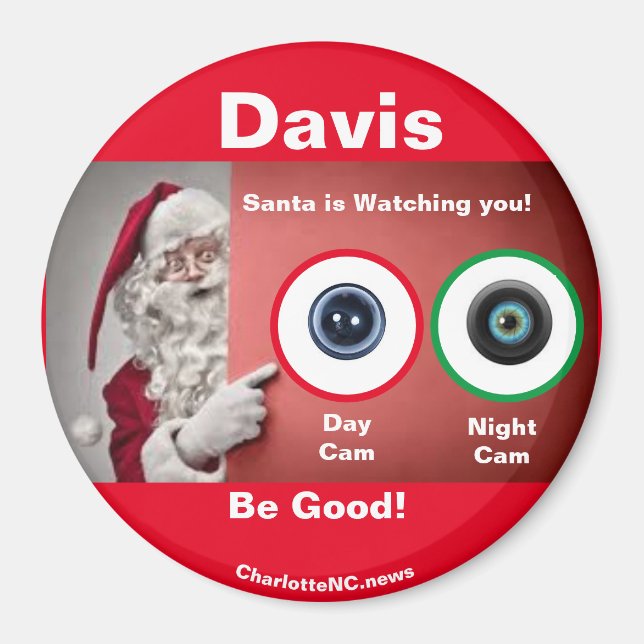 DAVIS Santa beobachtet Magnet (Vorne)