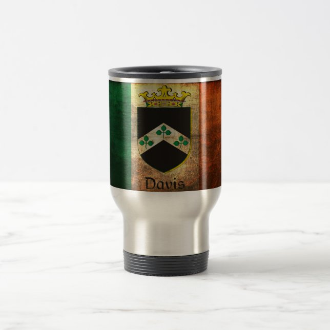 Davis Wappen Irish Flag Reisebecher (Mittel)
