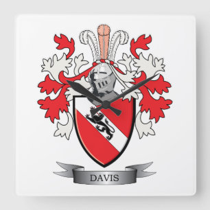 Davis-Wappen Quadratische Wanduhr