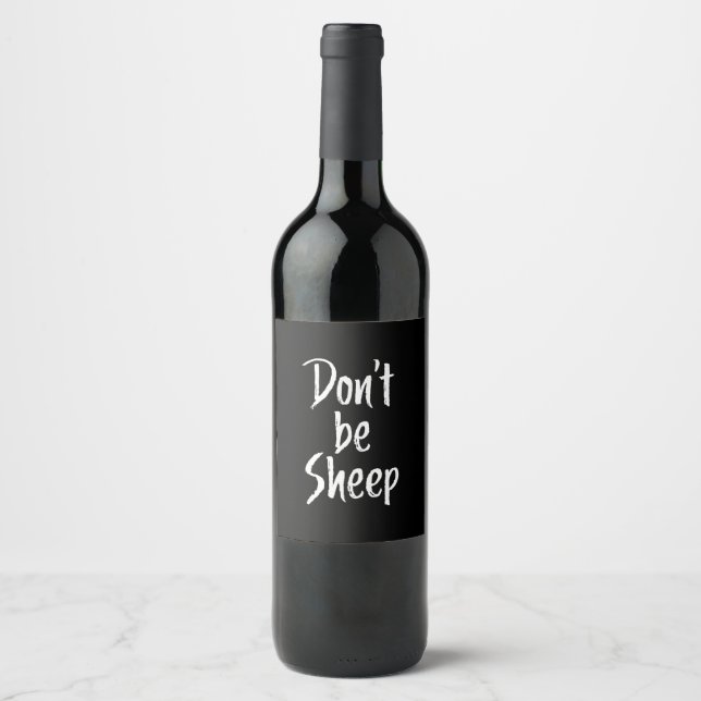 Davon be sheep Humor Quotes About Sheep Gift Weinetikett (Vorderseite)
