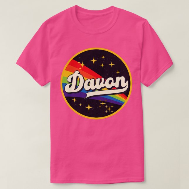 Davon Rainbow in Space Vintag Style T-Shirt (Design vorne)