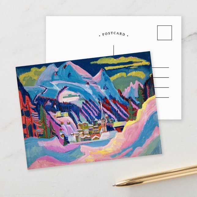 Davos im Winter | Ernst Ludwig Kirchner Postkarte (Von Creator hochgeladen)