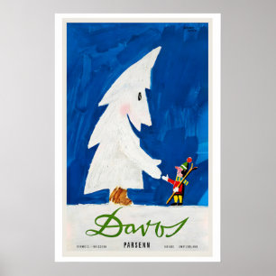 Davos Parsenn Schweiz Vintage Skiposter Poster