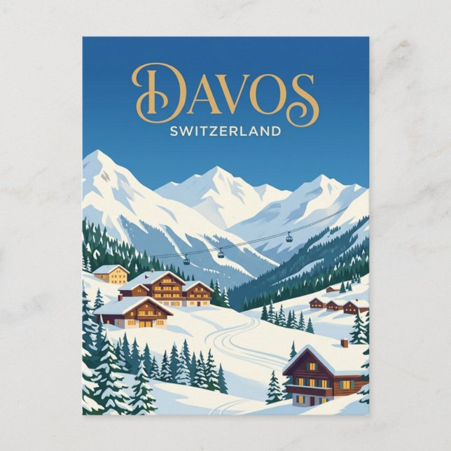 Davos, Schweiz Postkarte (Vorderseite)