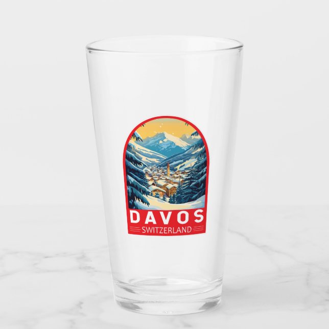 Davos Schweiz Reisen Glas (Vorderseite)