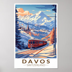 Davos Schweiz Reisen Vintag Poster