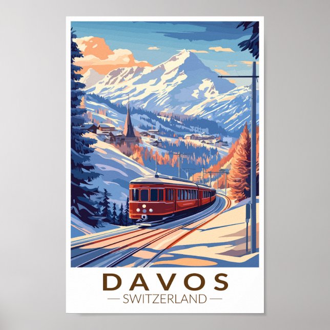 Davos Schweiz Reisen Vintag Poster (Vorne)