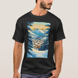 Davos Schweiz Reisen Vintag T-Shirt
