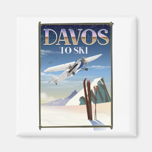 Davos Schweiz Reiseplakat Magnet