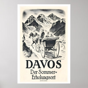 Davos Schweiz Sommer Gesundheits Resort Vintage Poster