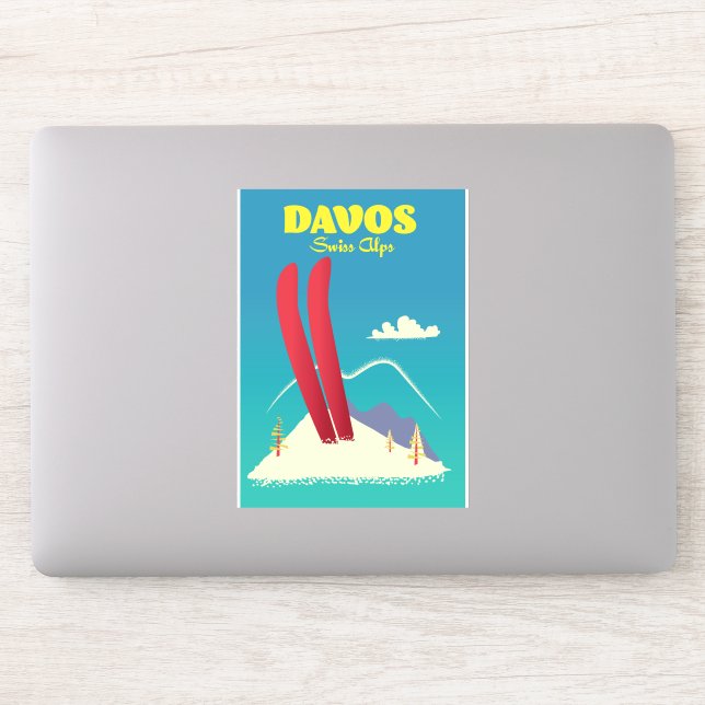 Davos Schweizer Alpen Aufkleber (Computer)