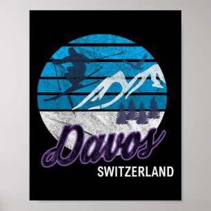 Davos Schweizer Alpen Schweiz Skigebiet Snowboardg Poster