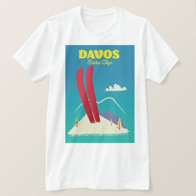 Davos Schweizer Alpen T-Shirt (Design vorne)
