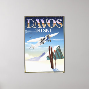 Davos Switzerland Reiseplakat Leinwanddruck