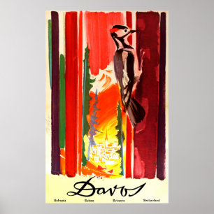 Davos Switzerland Vintage Travel Poster