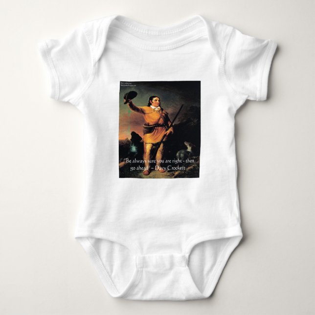 Davy Crocket "Go Ahead"-Weisheitszettel Baby Strampler (Vorderseite)