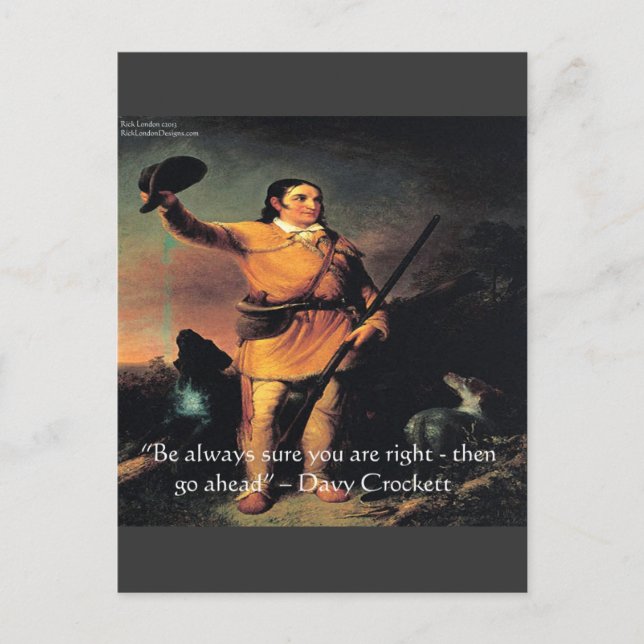 Davy Crocket "Weiter so" Weisheitszitat Postkarte (Vorderseite)