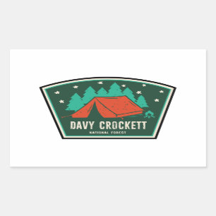 Davy Crockett National Forest Camping Rechteckiger Aufkleber