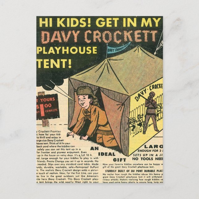 Davy Crockett Playhouse Tent Postkarte (Vorderseite)