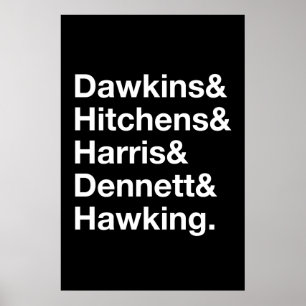 Dawkins&Hitchens&Harris&Dennett&Hawking - Wissensc Poster