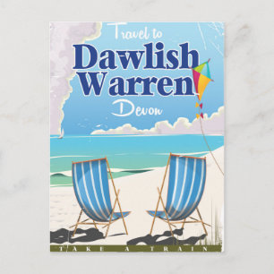 Dawlish Warren Devon Vintage-Zugposter Postkarte
