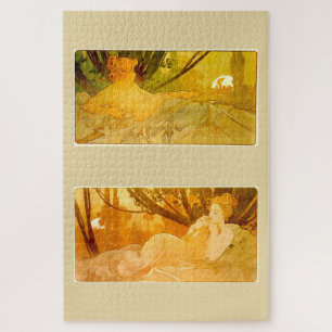 Dawn & Dusk von Alphonse Mucha Puzzle