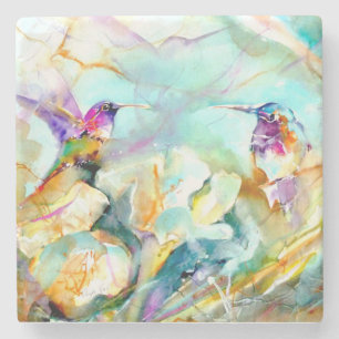 "Dawn Greeting" Hummingbird Print Steinuntersetzer