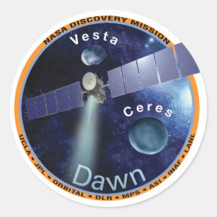 Dawn Mission Patch Runder Aufkleber