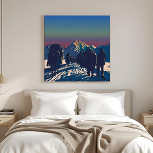 Dawn Yak Karawane Everest Sammelbare Kunst Leinwanddruck